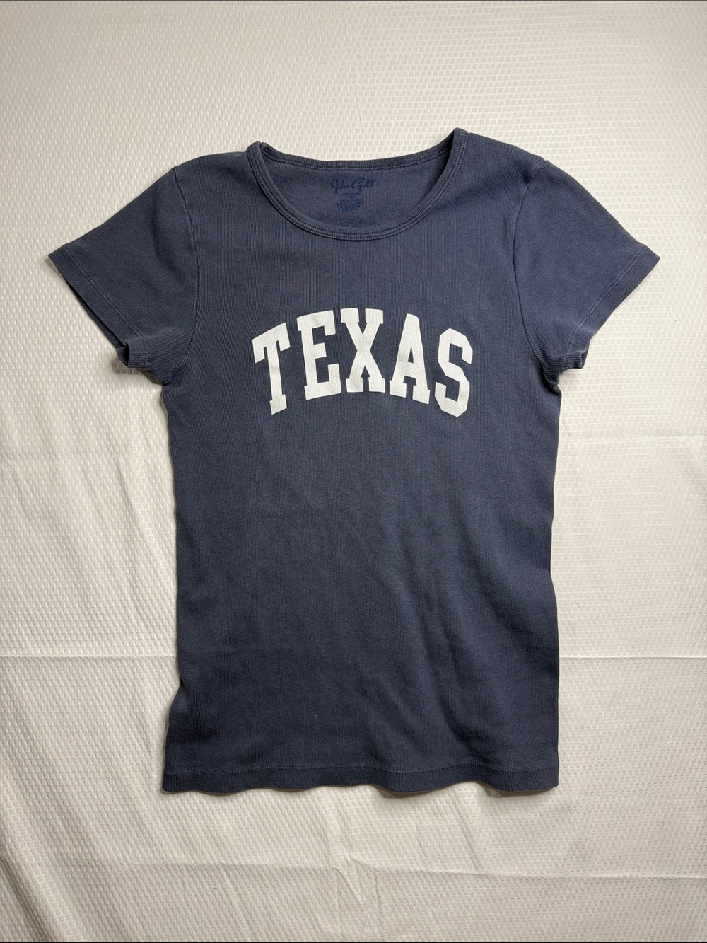 Brandy Melville Texas Navy Graphic Tee White Lettering